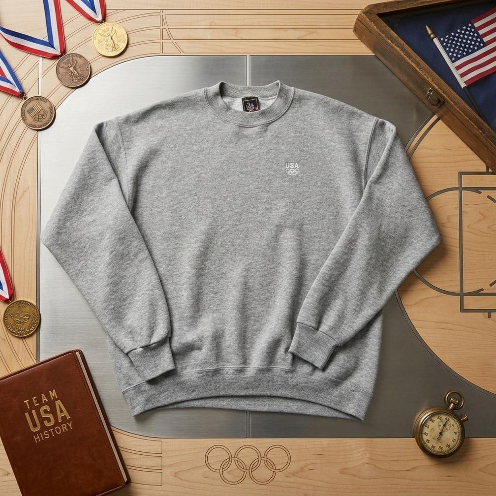 Vintage 90s USA Olympics Sweatshirt Grey Embroidered JCPenney Crewneck